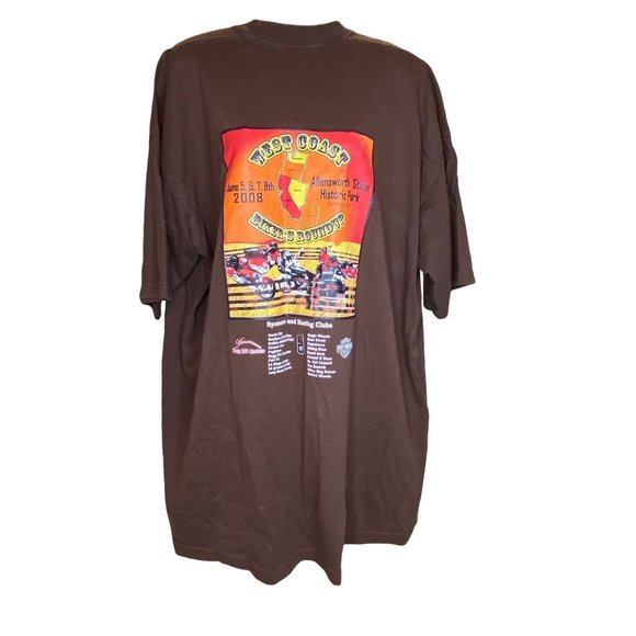 West Coast Round Up Biker Harley Davidson Motorcycle 3XL Tee shirt - Picture 2 of 11